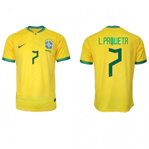 Brazylia Lucas Paqueta #7 Koszulka Podstawowych MŚ 2022 Krótki Rękaw